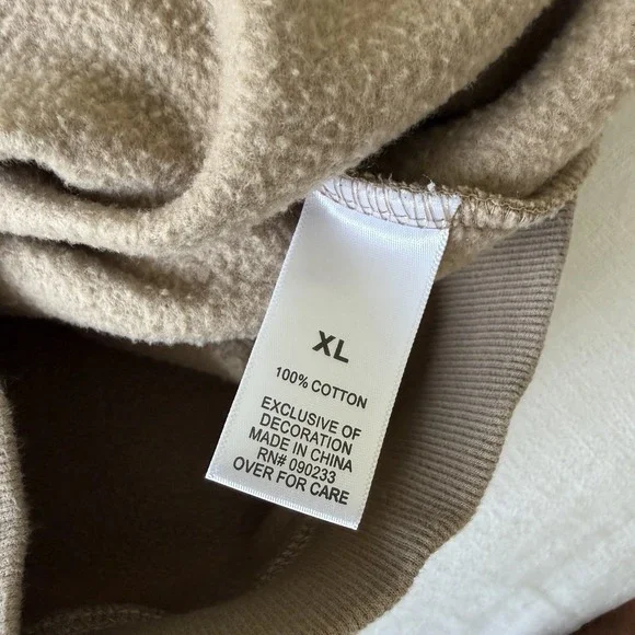 Fear of God Essentials Hoodie Beige Men's XL Premium Fleece Pullover